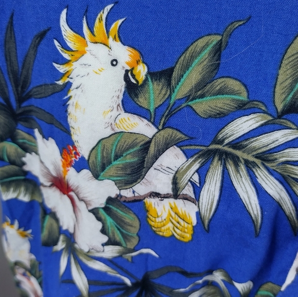 Vintage RJC Hawaiian Parrot Shirt Aloha Tropical Birds Tiki Island Flowers Sz LG - Picture 3 of 14